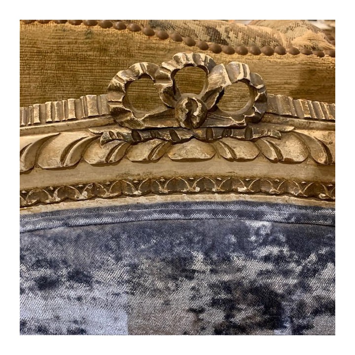 Antique Pair Arm Chair, original polychrome and in a Louis XVI Style