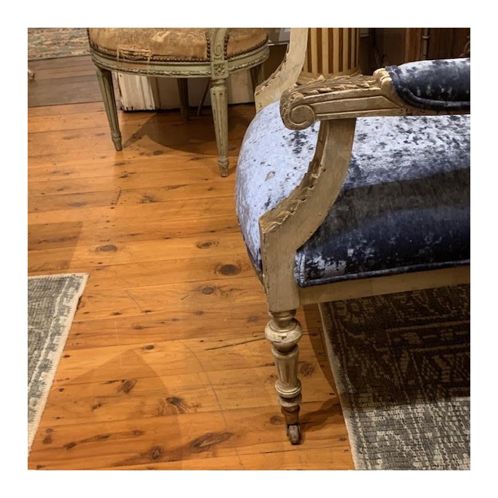 Antique Pair Arm Chair, original polychrome and in a Louis XVI Style