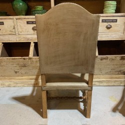 Antique Large Pair French Fauteuils upholstered in Leather