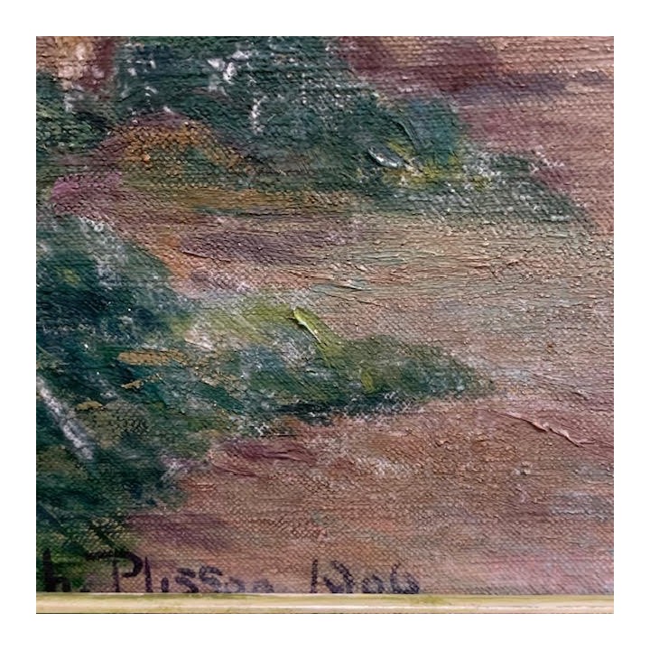 C1900 French Oil in Canvas in Painted Finish Frame