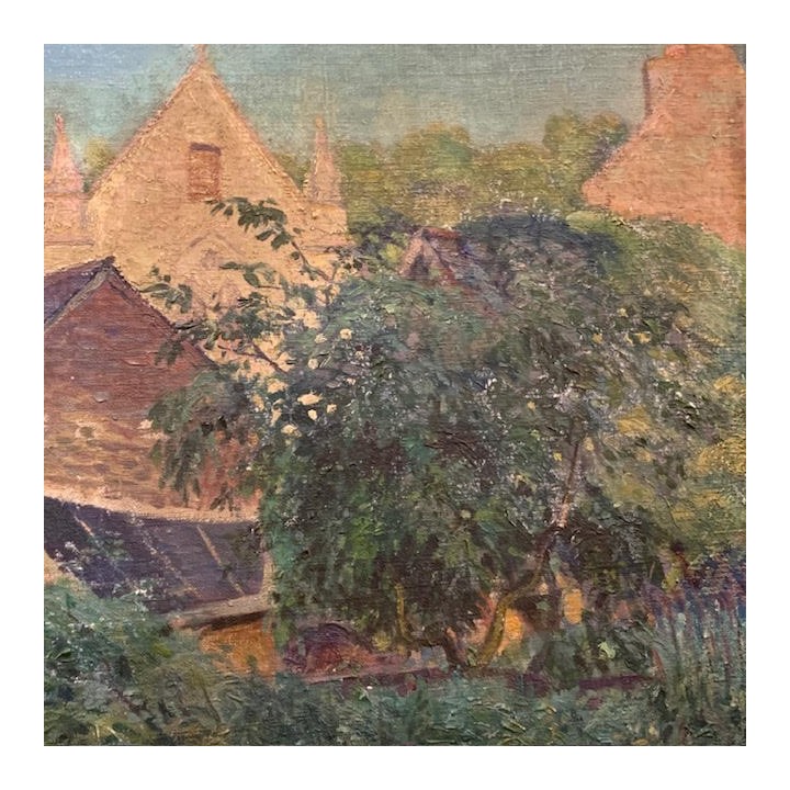 C1900 French Oil in Canvas in Painted Finish Frame