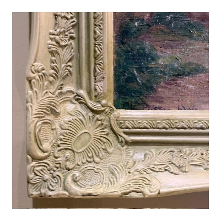 C1900 French Oil in Canvas in Painted Finish Frame