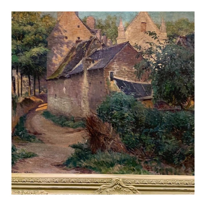 C1900 French Oil in Canvas in Painted Finish Frame