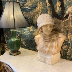 C1900's Marble Statue of a Young Lady