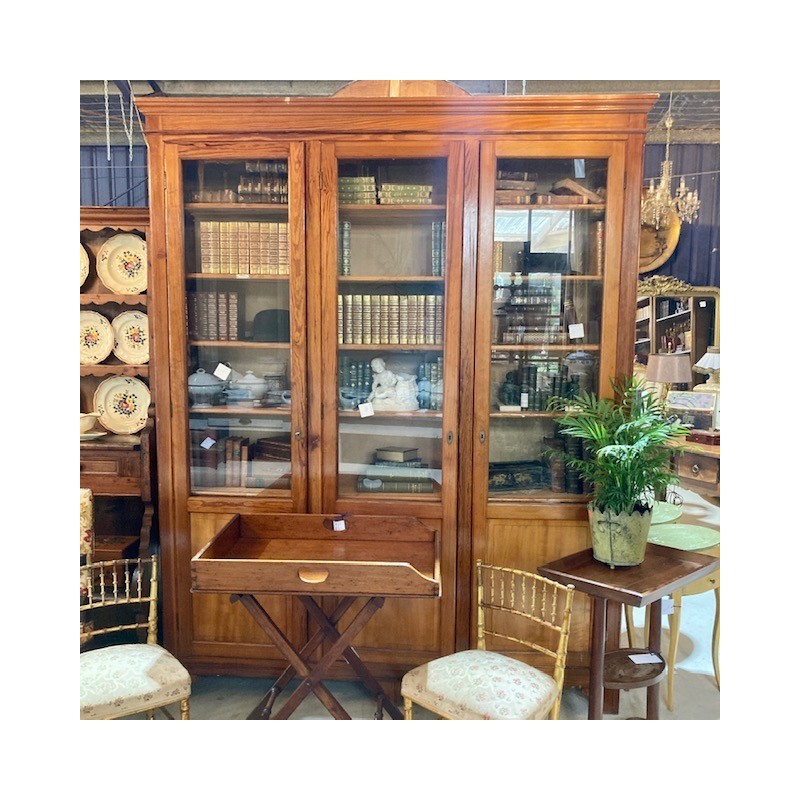 SOLD C1900-C1920 French Pine 3 Door Bookcase