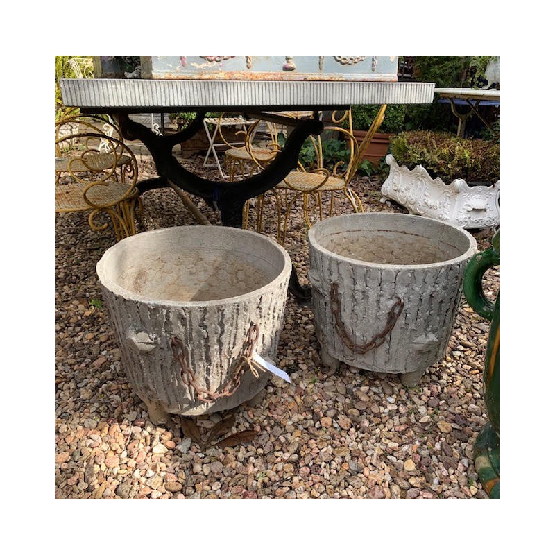 C1940 French Faux Bois Pots