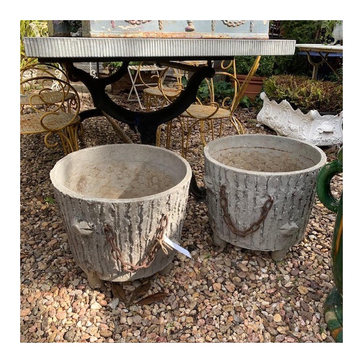 C1940 French Faux Bois Pots