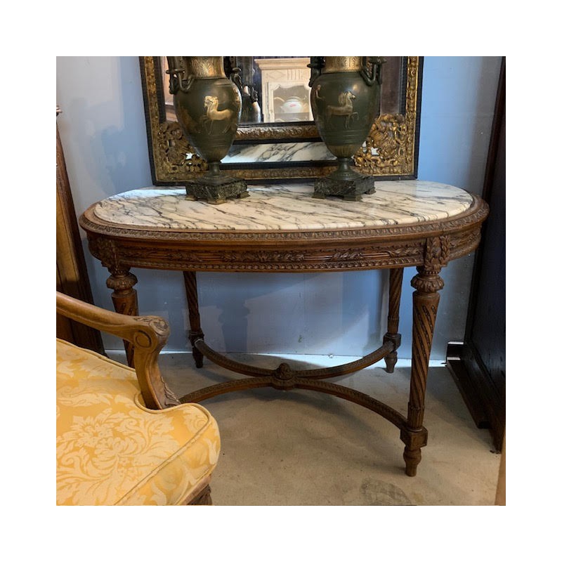 C19th French Oak Oval Centre Table