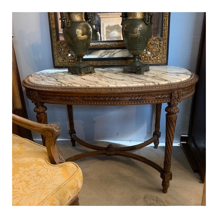 C19th French Oak Oval Centre Table
