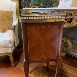 C19th French Side Table with Faux Book cabinet Door