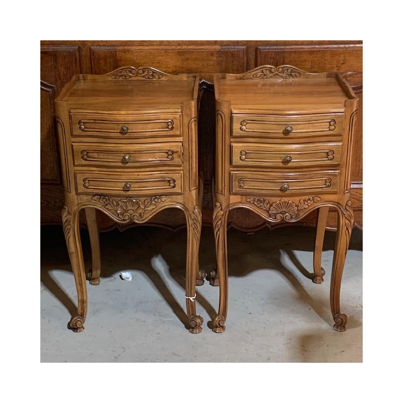 French Pair of Bedside Tables Vintage