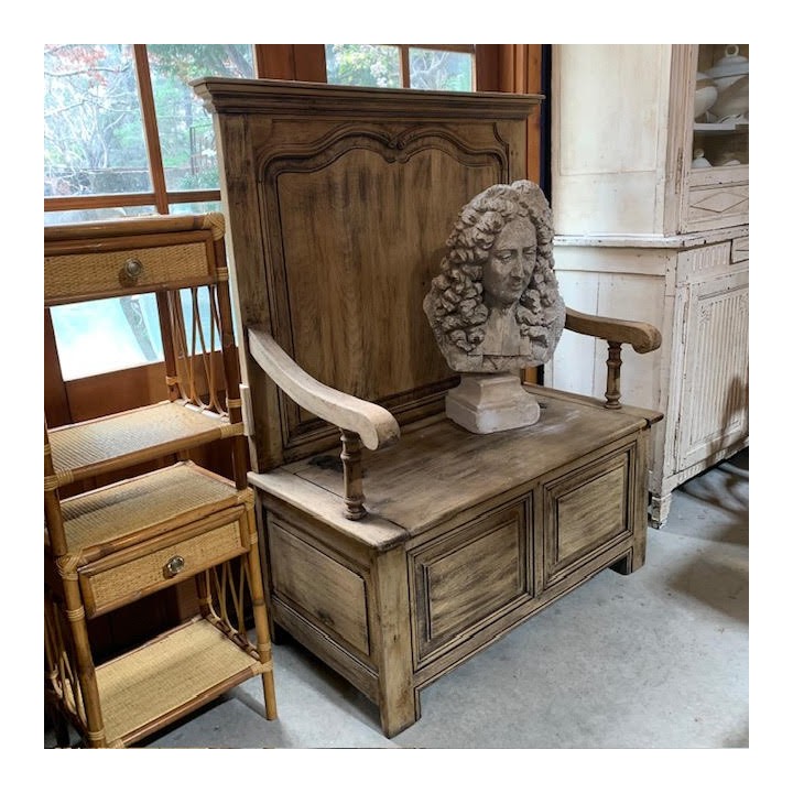 C19th French Oak Hall Bench