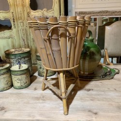 French Vintage Bamboo Cache Pot