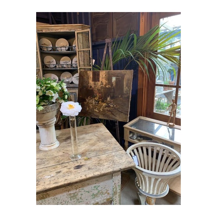 C19th French Oil on Canvas Le Poulailler