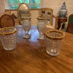 C1900 Pair of Crystal French Vase