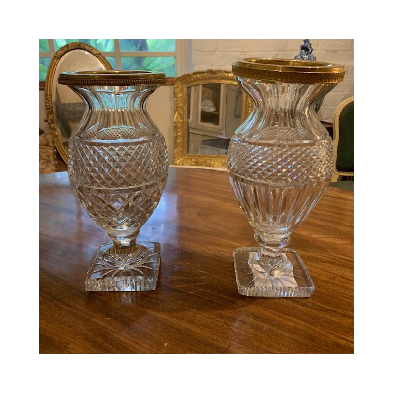 Pair of Crystal French Vase