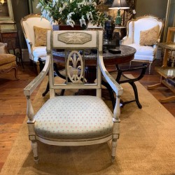 C19th French painted Finish Bedroom Armchair