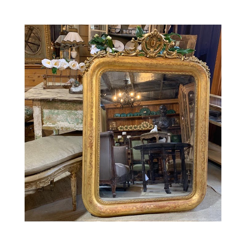 C19th French Louis Philippe Mirror Water Gilded