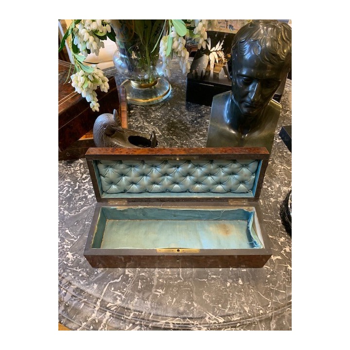C19th French Napoleon III Box Blue Interior