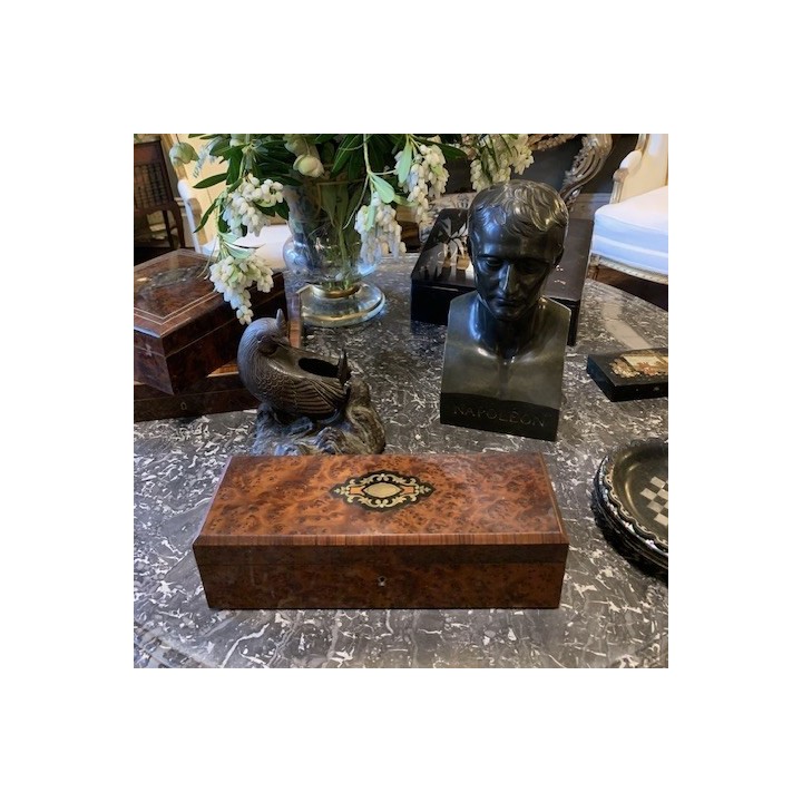 C19th French Napoleon III Box Blue Interior