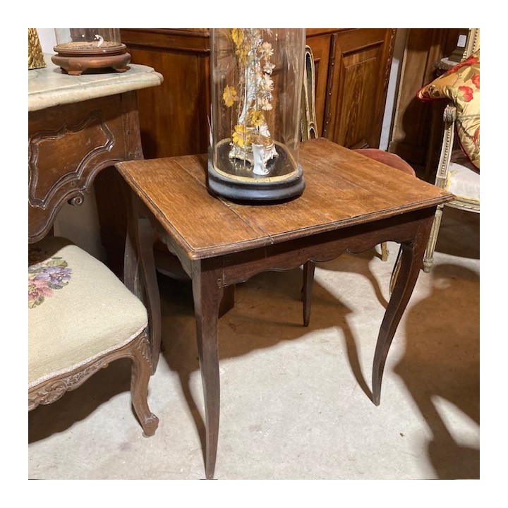 C19th French Oak table with drawer