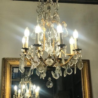 C19th Crystal French Chandelier 8 Arm