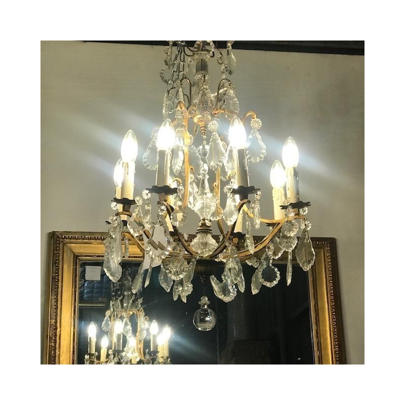 C19th Crystal French Chandelier 8 Arm