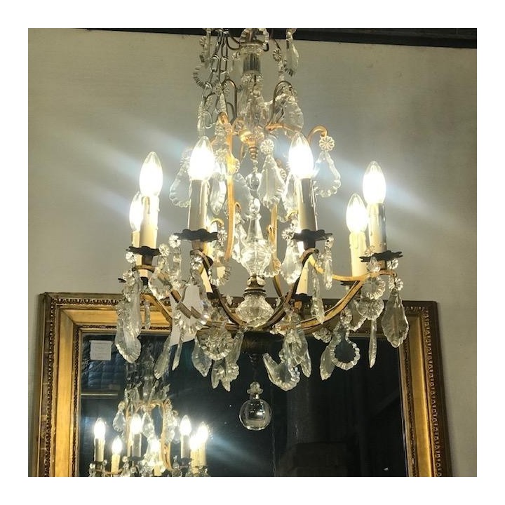 C19th Crystal French Chandelier 8 Arm