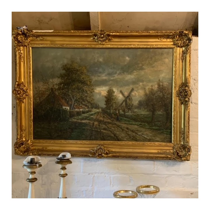 C19th Oil on Canvas