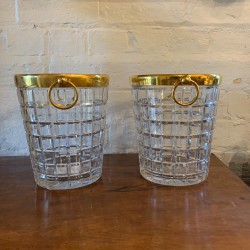 Vintage Fine French Crystal Ice Bucket two available