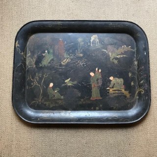 C19th Hand Painted Tin Tray