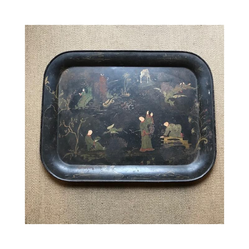 C19th Hand Painted Tin Tray