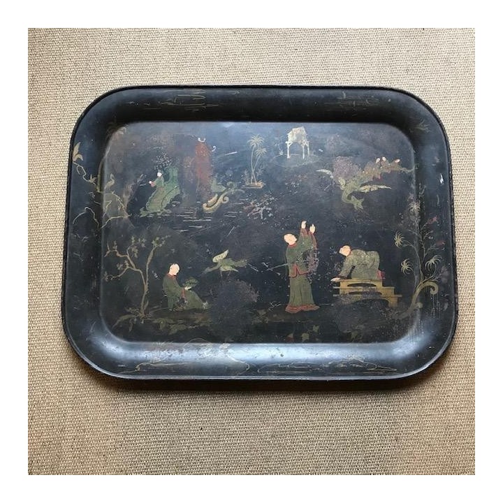 C19th Hand Painted Tin Tray