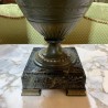 C19th French Pair of Bronze and Marble Base Urns