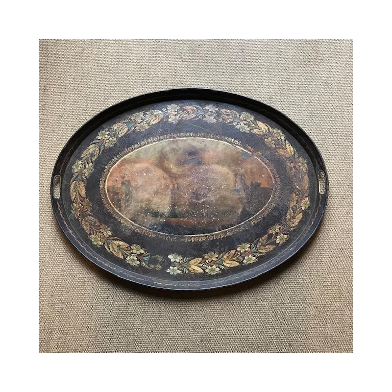 Early C19th French Tin Painted Tray