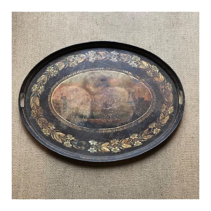 Early C19th French Tin Painted Tray