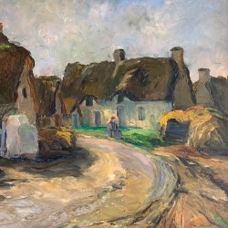 C1940 Oil on Board Le Village France