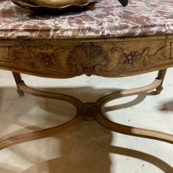 C19th Centre Table Walnut with Grillotte Marble