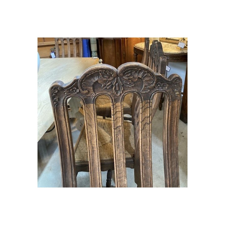 C1900 French Set of Dining Chairs Oak