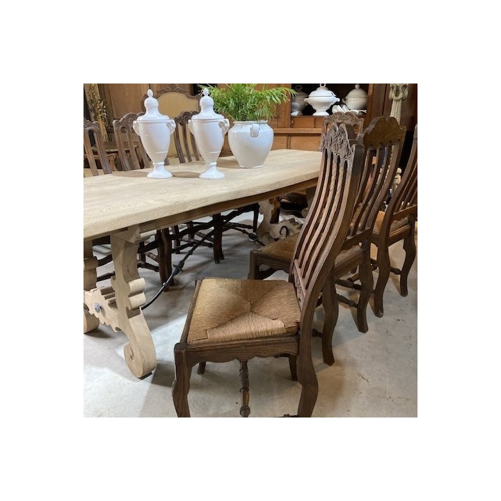 C1900 French Set of Dining Chairs Oak
