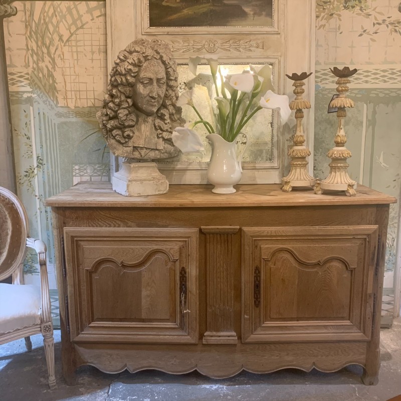 C19th French Buffet a Deux Portes Wash Oak