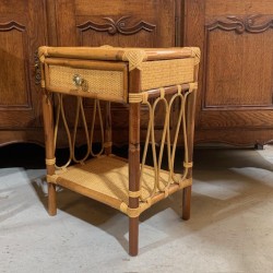 C1950 Pair of Rattan Bedside