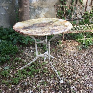 C1900 French Rustic Wrought Iron Garden Table