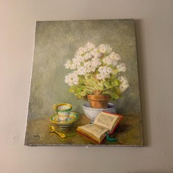 C1940 Still Life Painting Oil on Canvas