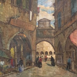 SOLD C1940 Spanish Oil on Canvas