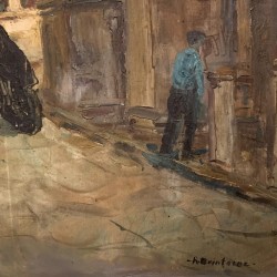 SOLD C1940 Spanish Oil on Canvas