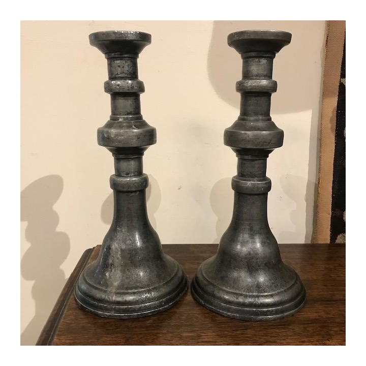 Late C18th Pewter Candlesticks