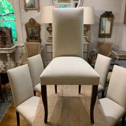 6 Vintage Dining Chairs Upholstered