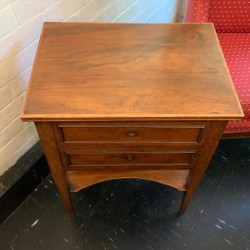 C1900 French Walnut and Mahogany Side Table