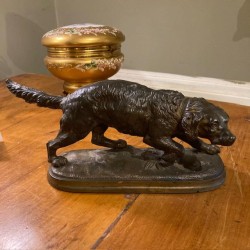 C19th Bronze Hunting Dog